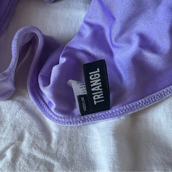 triangl swimwear Elle purple velvet bikini set size M - Picture 5 of 7